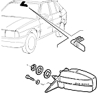 Alfa 33 905 Series Left Door Mirror (LHD)