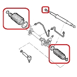 Alfa 164 Power Assisted Steering Rack Bellows/Boots Kit (with damper)