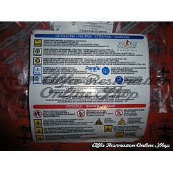 Alfa Romeo Decal "Recommended Fluids & Lubricants"