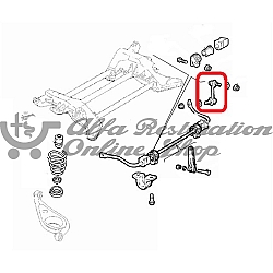 Alfa GTV/Spider 916 Series Rear Suspension Sway Bar Left Drop Link