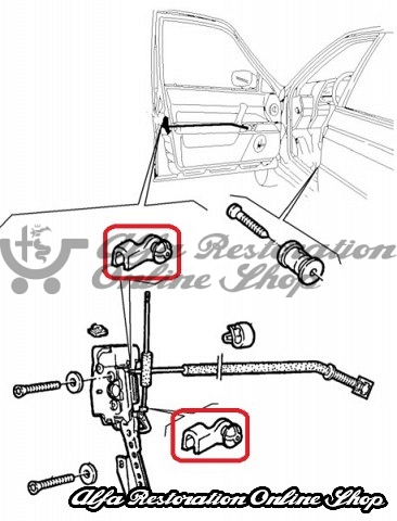 Alfa 33/164/155 Door Locking Mechanism Metal Rod Plastic Clip/Fastener