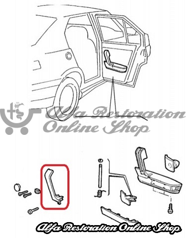 Alfa 33 907 Series Right Door Inner Handle Slant Trim