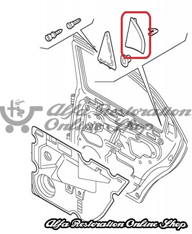 Alfa 156 Facelift Rear Right Door Interior Window Corner Cover