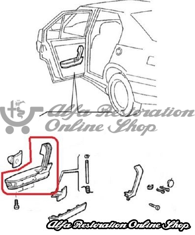 Alfa 33 907 Series Rear Left Door Internal Armrest