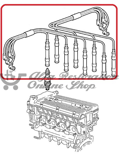 Alfa 155 1.7/1.8/2.0 8V Twin Spark Plug Wires/Ignition Cables Set (LUCAS)