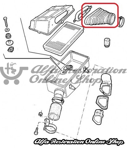 Alfa 33 IE 8V Air Filter Box to AFM Sleeve