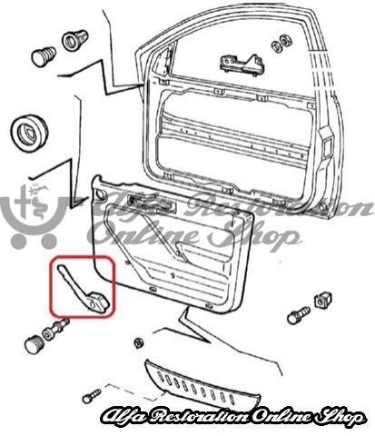 Alfa 155 Front/Rear Right Door Inner Handle Slant Trim