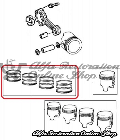 Alfa 145/146 1.6 IE Boxer/Alfa 75/164/155 2.0 TS Piston Rings at 84 mm (Standard Size)