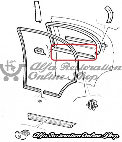 Alfa 146 All Models Rear Door Horizontal Window Trim (Inner Side)