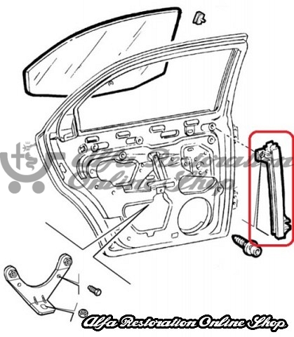 Alfa 156 Rear Left Door Window Slider