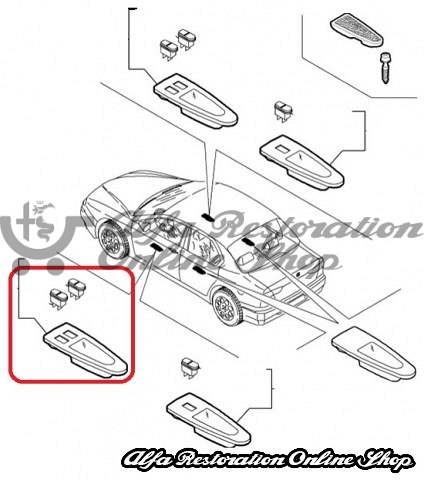 Alfa 156 MY 2002 Power Windows Switch Control Panel (LHD/RHD)