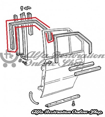 Alfa 33 905/907 Series Rear Left Door Window Slider Velvet
