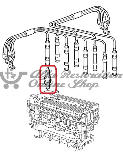 Alfa 155 2.0 Twin Spark 8V Spark Plugs Set (CHAMPION)