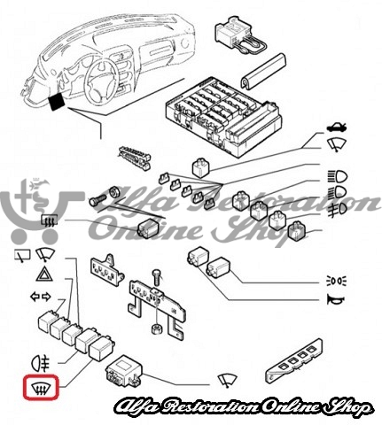 Alfa 155/GTV/Spider Heated Window/Dome Light Relay