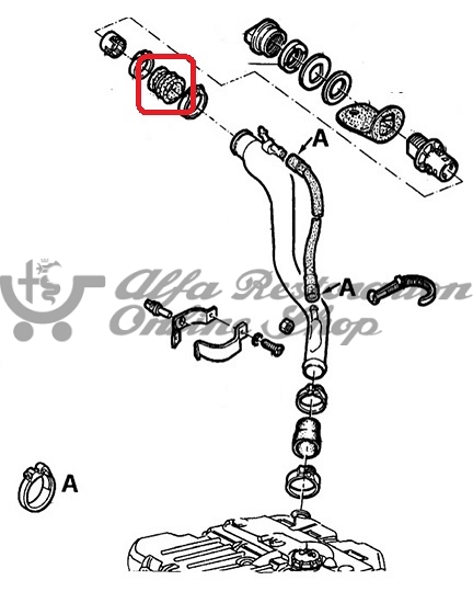Alfa 164 Fuel Filler Tube/Fuel Tank Upper Hose