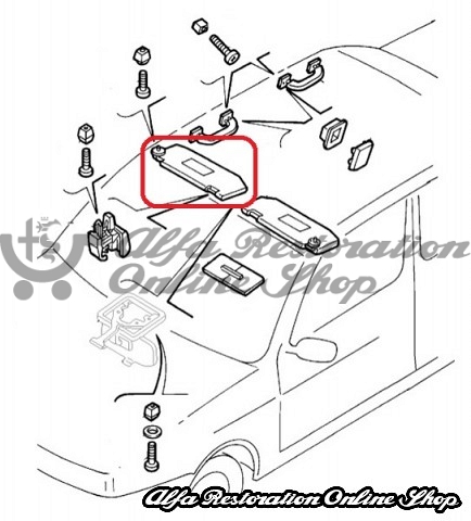 Alfa 155 Right Sunvisor (LHD Vehicles)