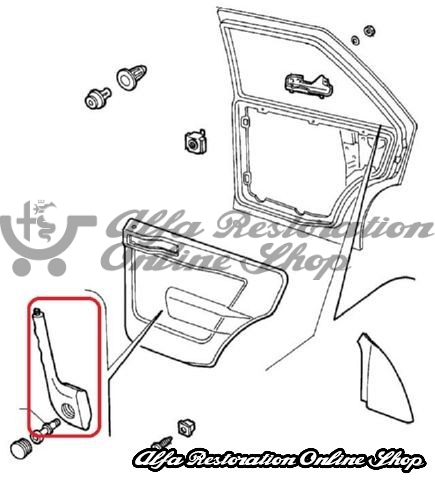 Alfa 155 Front/Rear Right Door Inner Handle Slant Trim