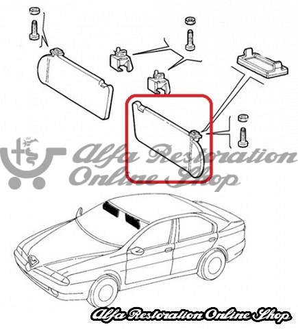 Alfa 166 MY98 Left Sun Visor (Grey/LHD)