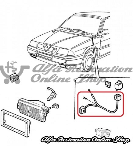 Alfa 33 907 Series Fog Light Wiring (1990-1992 models)
