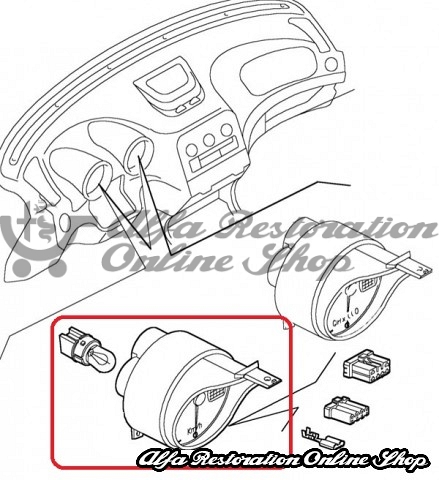 Alfa 156 1.6/1.8/2.0 TS (2001-2005) with VDC Speedometer Cluster (KM Units)