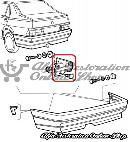 Alfa 75/Milano Rear Bumper Bracket/Mount (EU Spec)