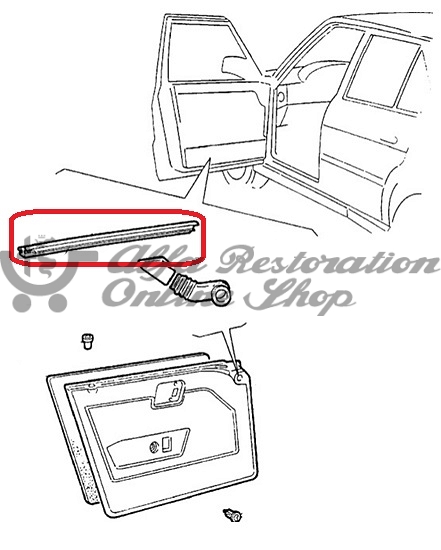 Alfa 33 1984-1994 Front Left Door Horizontal Window Seal (Interior Side)