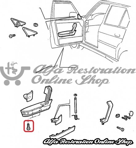 Alfa 33/145/146 Door Handle/Third Stop Light Mounting Screw