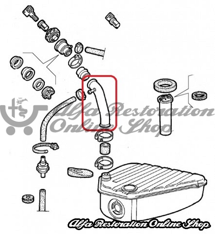 Alfa 75/Milano Fuel Filler Tube