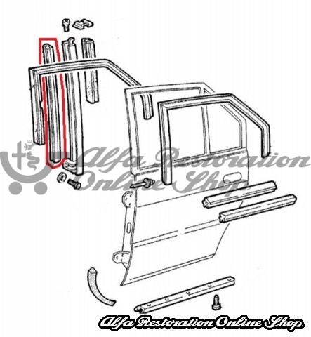 Alfa 33 905/907 Series Rear Left/Right Door Window Slider Velvet