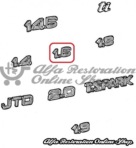 Alfa 75/145/146/155 "1.6" Boot Badge