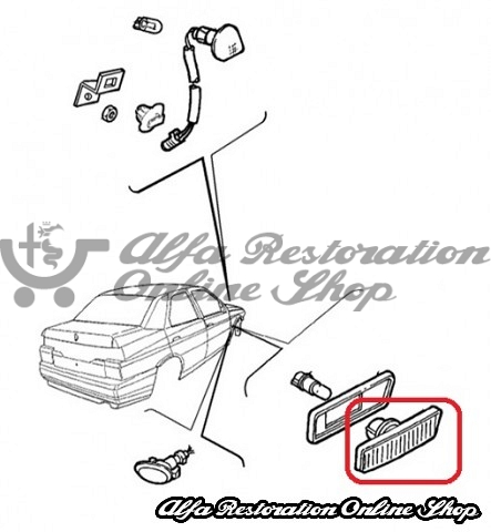 Alfa 155 MY 1995 Right Wing Side Repeater (Wing Repeater)
