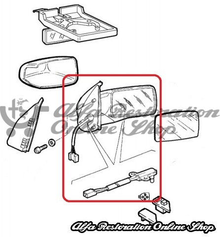 Alfa 155 Right Door Rearview Mirror (RHD Vehicles/Electric/Heated/AC Sensor)