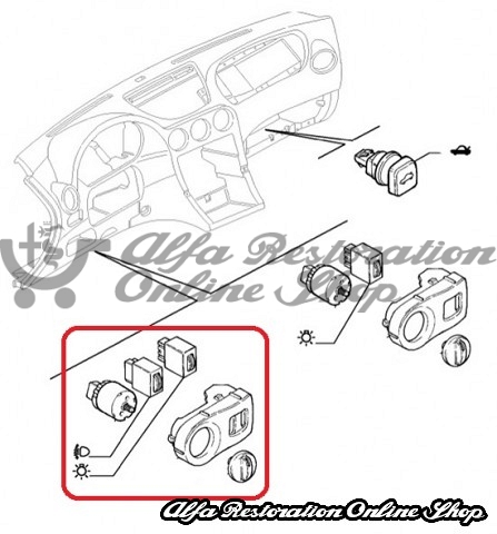 Alfa 166 Headlights/Fog Lights Switch