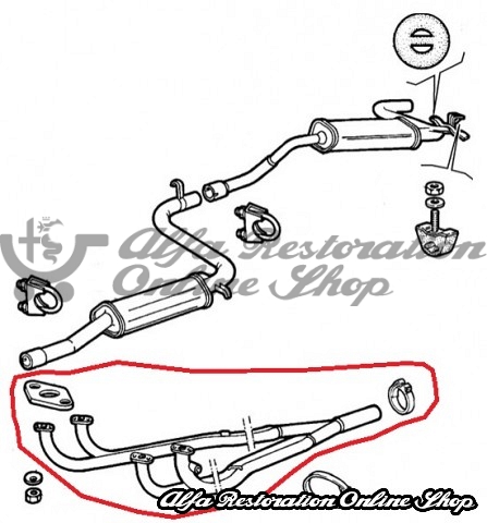 Alfa 33/Alfasud/Sprint Exhaust Manifold/Headers 1.5/1.7 Carbureted Engines