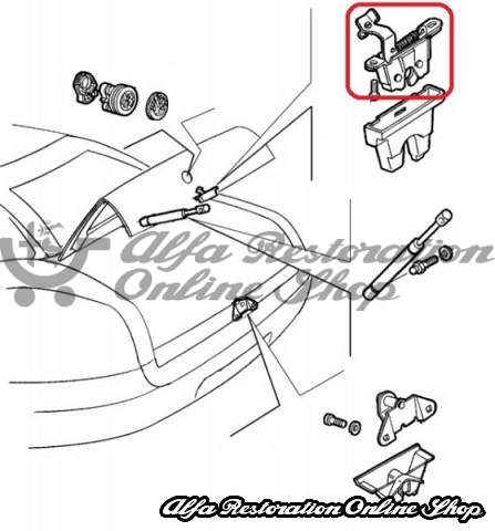 Alfa Spider 916 All Models Boot Locking Mechanism
