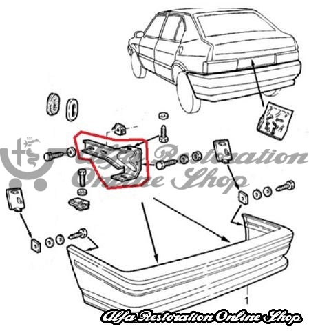 Alfa 33 905 Series Rear Bumper Bracket - Left Side