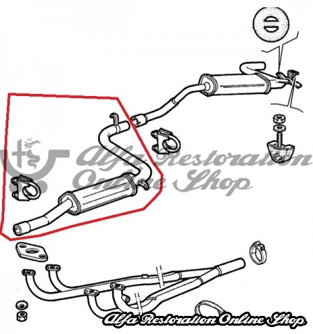 Alfa 33/Alfasud/Sprint Exhaust Middle Box/Silencer 1.5/1.7 Carbureted Engines