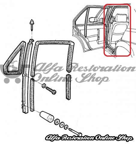Alfa 75/Milano Rear Right Door Seal