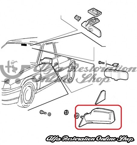 Alfa 33 907 Series Left Door Rearview Mirror by Magneti Marelli (LHD Vehicles)
