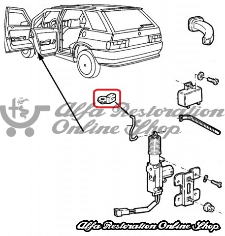 Alfa 33/164/155 Door Locking Mechanism Metal Rod Plastic Clip/Fastener