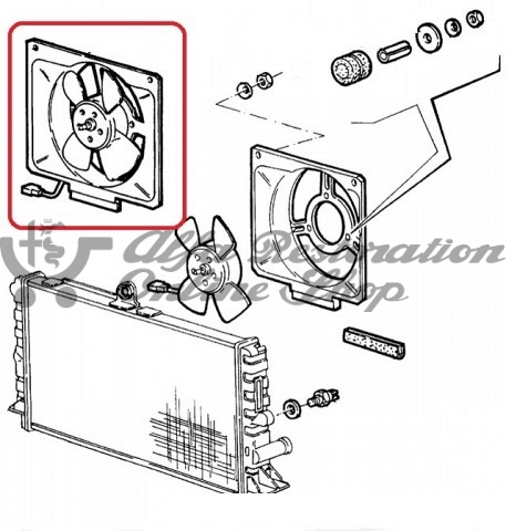 Alfa 33 907 Series Radiator Fan (with plastic shroud/plain connector)