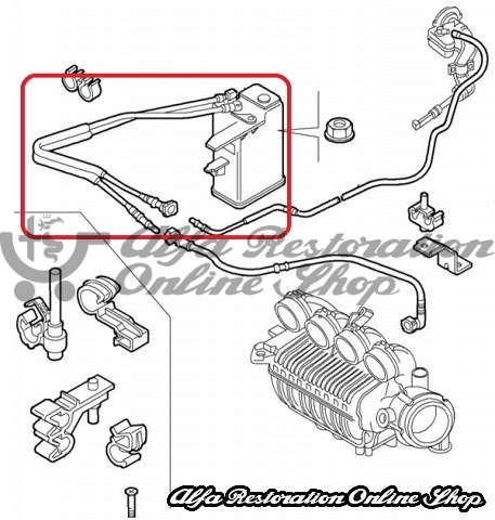 Alfa 156 Facelift Fuel Vapor Charcoal Canister