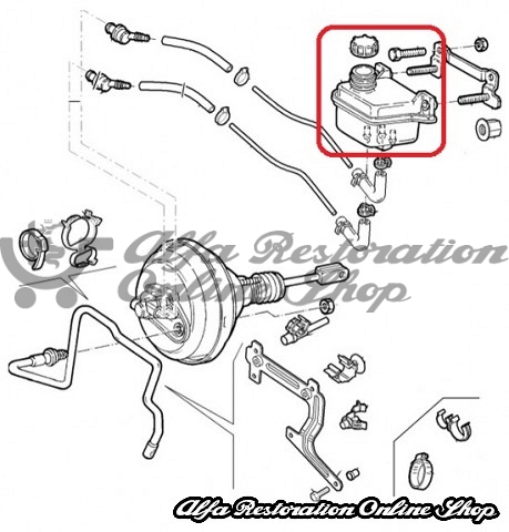 Alfa 147 GTA LHD/1.6, 1.8, 2.0 TS RHD/GT 1.8 TS RHD Brake Fluid Tank