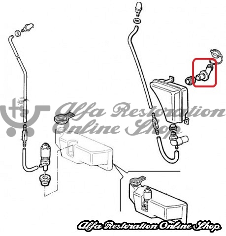 Alfa 33 905/907 Series Rear Windscreen Washer Fluid Filler Neck