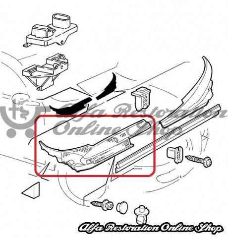 Alfa 147/GT Windscreen Wiper Grille Right Panel (RHD)