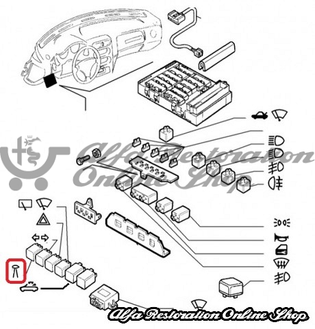 Alfa 155/GTV/Spider Heated Window/Dome Light Relay