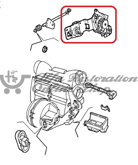 Alfa 164 Series 1, FL/92, Super, USA MY91/MY95 Air Distribution Stepper Motor Assembly (Automatic AC)