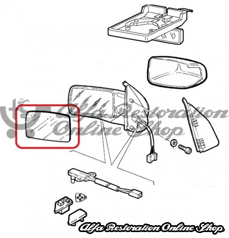 Alfa 155 All Models Left Door Rearview Mirror Glass