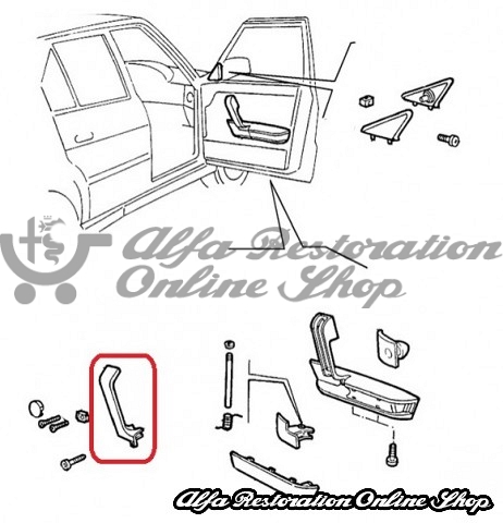 Alfa 33 907 Series Right Door Inner Handle Slant Trim