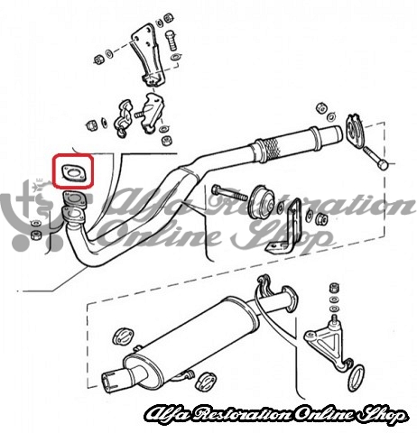 Alfa 75/164/155 4 Cylinder Engines Exhaust Gaskets Set (Original)